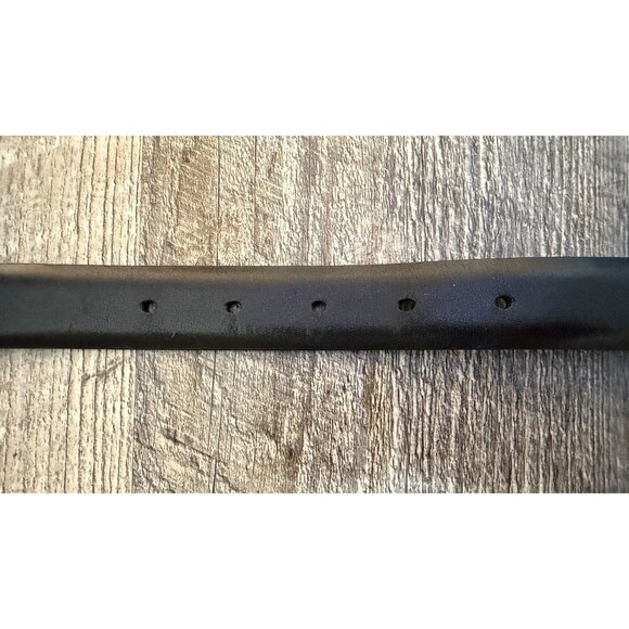 Coach Black Calfskin Leather Belt Women’s 38 Large Solid Brass Silver Buckle main image 8